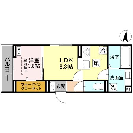 Dアヴァンス登戸町・101号室の間取り