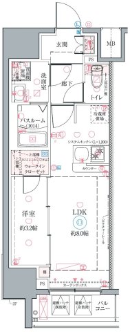 クレヴィスタ名古屋上前津の間取り