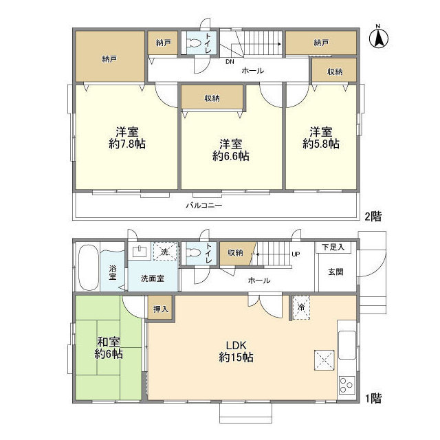 市川邸 B棟の間取り