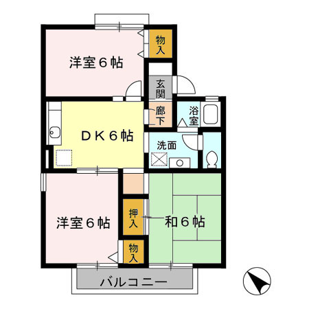 セジュール大島 ABの間取り