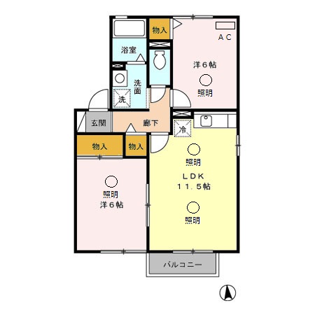 シャトーアサヒⅢの間取り