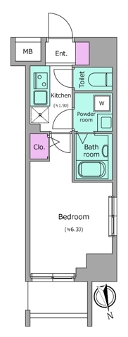 吾妻橋の完工年月(2007年9月)築の賃貸マンションの間取り