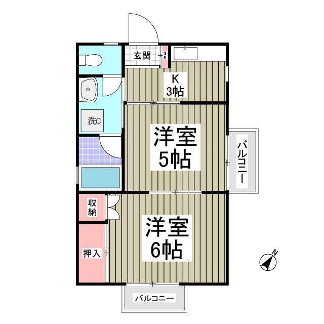 コーポ青山・201号室の間取り