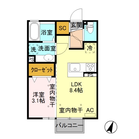 スフィーダ エル モンド Aの間取り