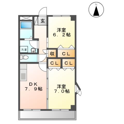 ニュールック岩崎Ⅲの間取り