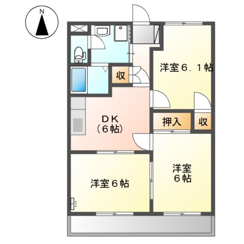エクセリーヌK-Ⅱの間取り
