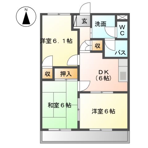 エクセリーヌK-Ⅱの間取り