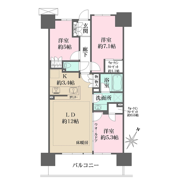 ザ・ガーデンズ大田多摩川の間取り
