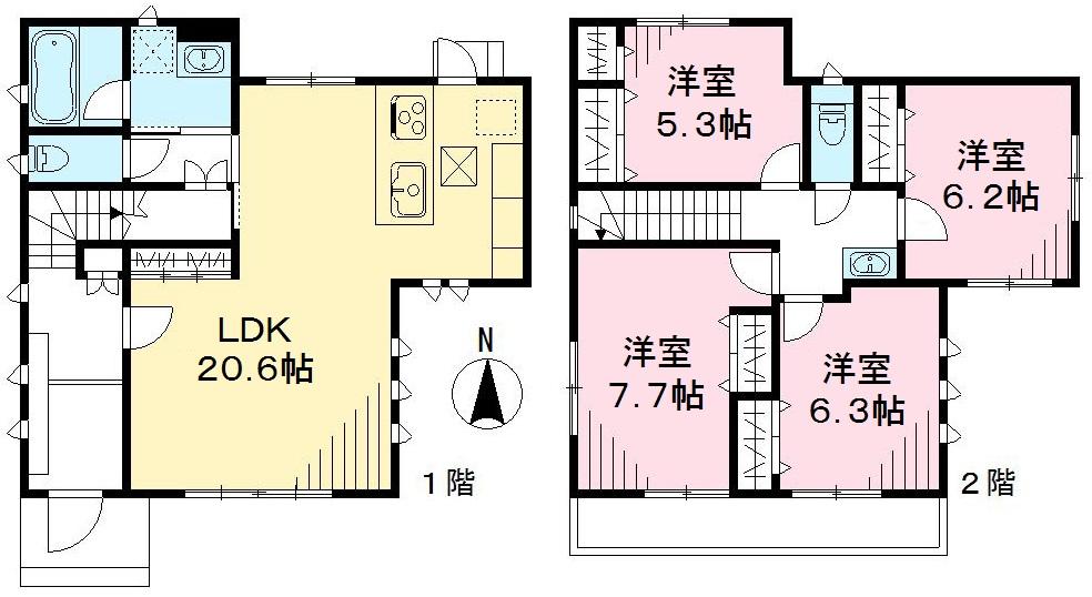 奥沢戸建貸家・1号室の間取り