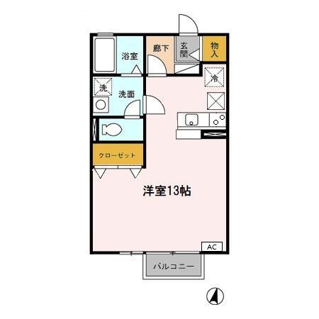 リビングタウン乙田　Ａ・101号室の間取り