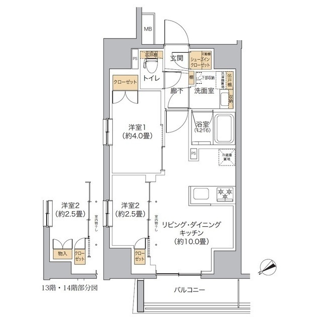 リビオメゾン新宿ｗｅｓｔ・1201号室の間取り
