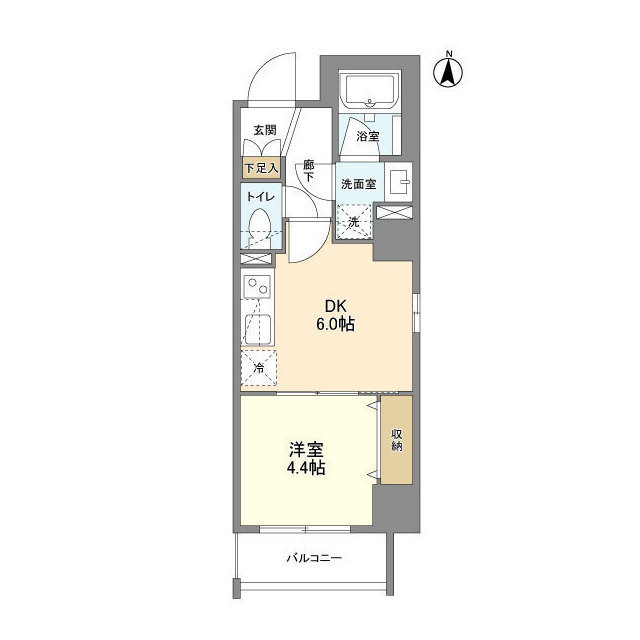 ウェルスクエア錦糸町ＳＯＵＴＨ・201号室の間取り