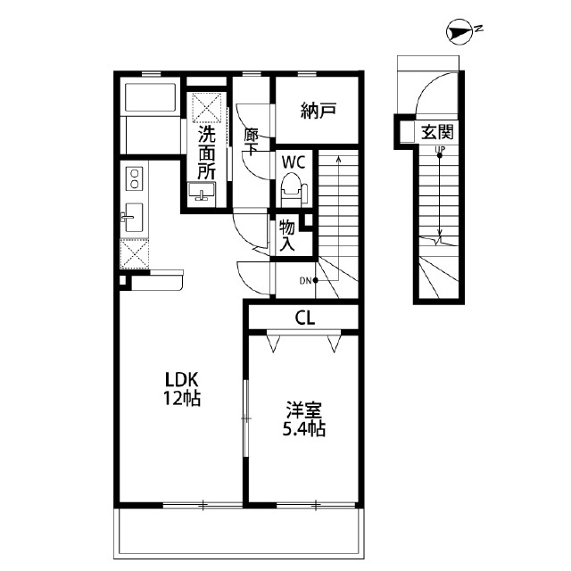 アムール 新町の間取り
