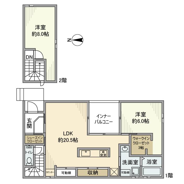 稲熊町6丁目戸建の間取り