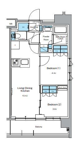 ルフォンプログレ押上ＥＡＳＴ・0313号室の間取り