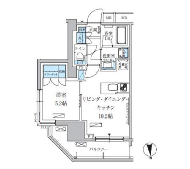 パークアクシス上野三丁目・501号室の間取り