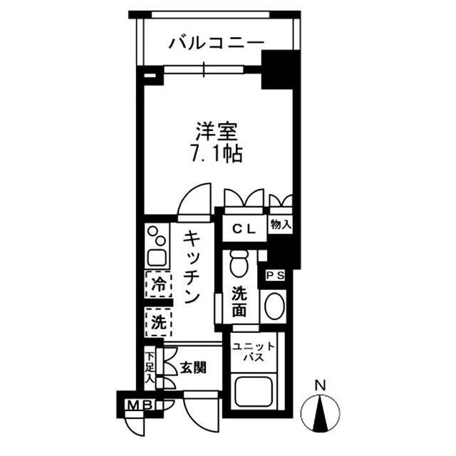 中落合の完工年月(2008年3月)築の賃貸マンションの間取り