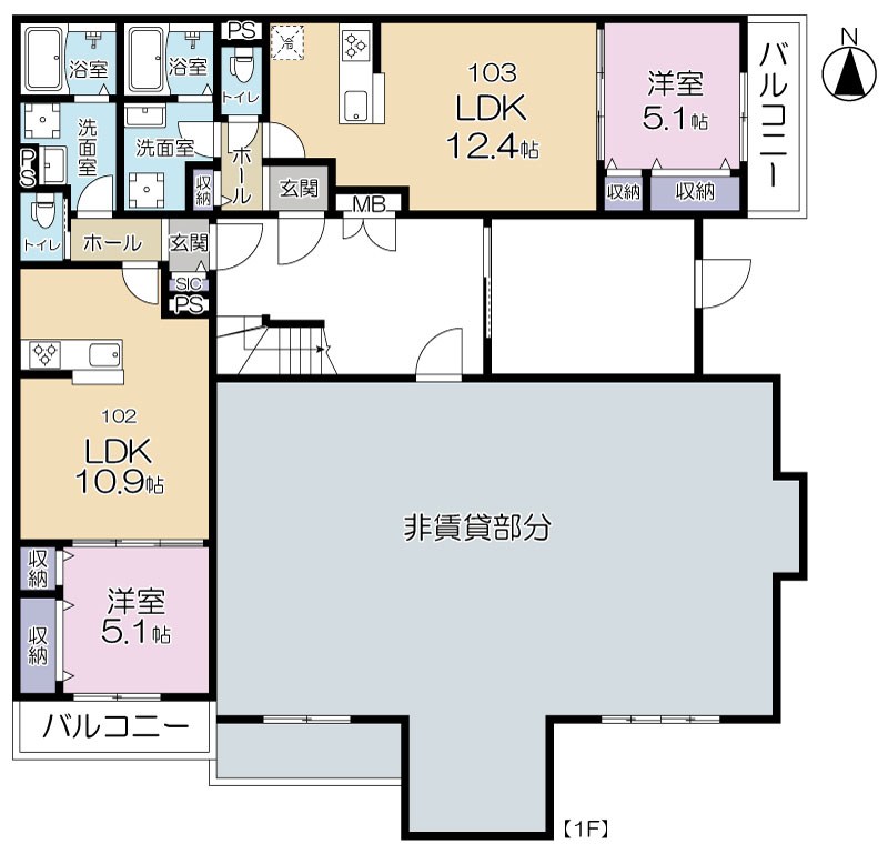 Kitamachi Residence・103号室の間取り