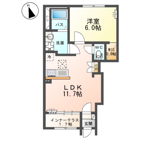(仮)東牛谷新築アパートの間取り
