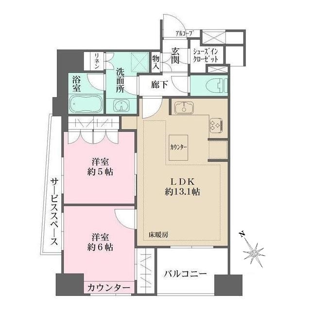 藤和シティホームズ武蔵小山駅前の間取り