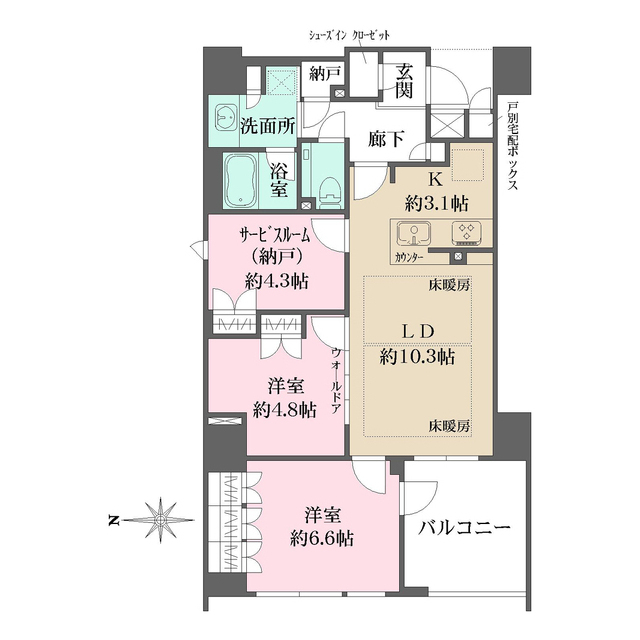 ザ・パークハウス堀川六角の間取り