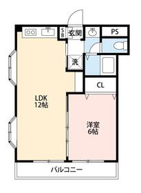 岸谷ハイツ・202号室の間取り