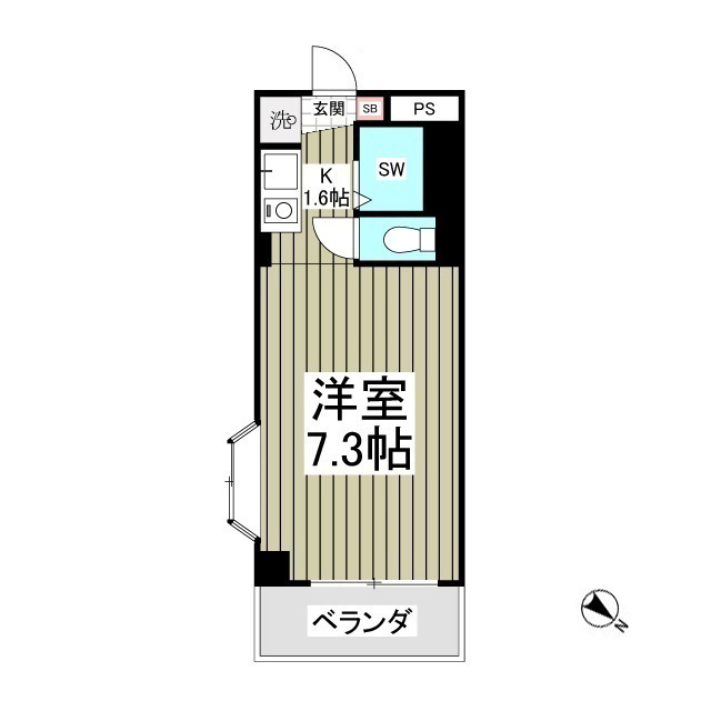 ワークス志津・206号室の間取り