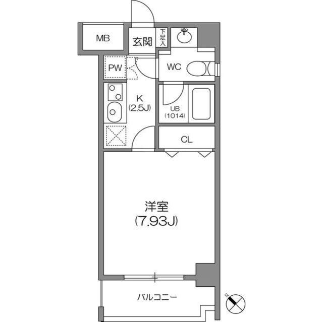 ルクレ森下レジデンス・1203号室の間取り
