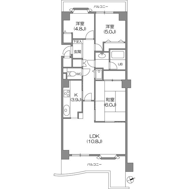 磯子の完工年月(1992年3月)築の賃貸マンションの間取り