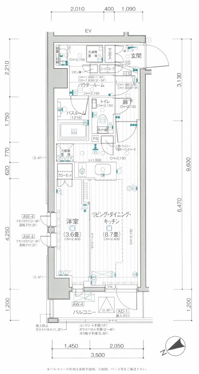 デュオステージ下落合・403号室の間取り