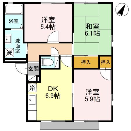 ハイツ常盤 Aの間取り