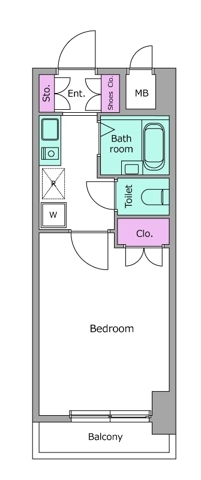 レジディア門前仲町・0605号室の間取り