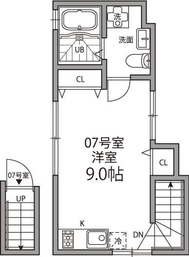 グランエッグス東大前・07号室の間取り