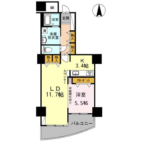品川シーサイドビュータワー　Ⅱ・1803号室の間取り