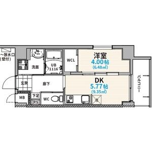 THE LOUNGE LINEAR GATE(期間限定1K,1DKはフリーレント2か月)の間取り