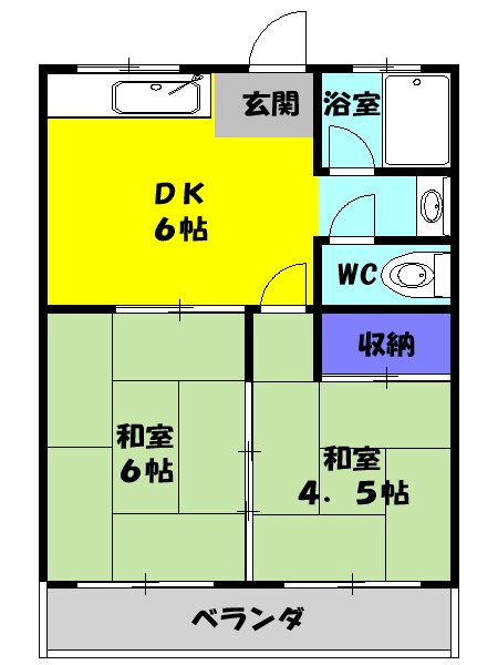 花水コーポの間取り