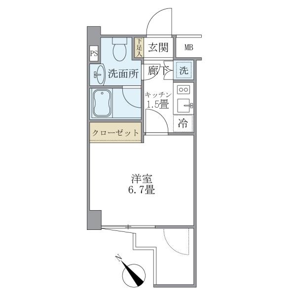 ＫＤＸレジデンス門前仲町・406号室の間取り