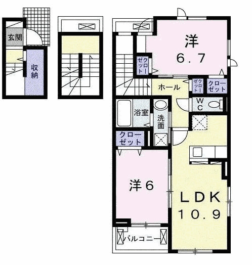 仮）六高台５丁目アパートⅡ・03010号室の間取り