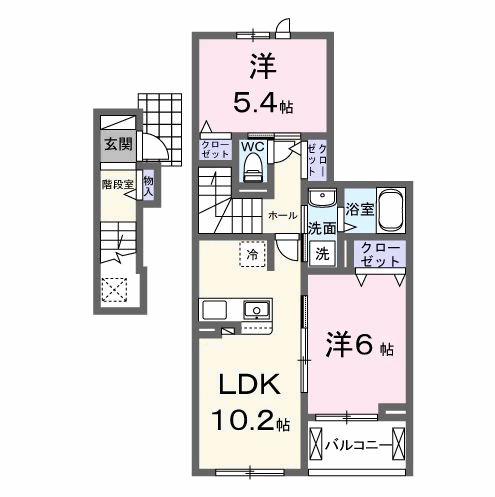 仮）六高台５丁目アパートⅠ・02020号室の間取り