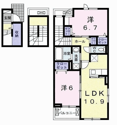 仮）六高台５丁目アパートⅠ・03010号室の間取り