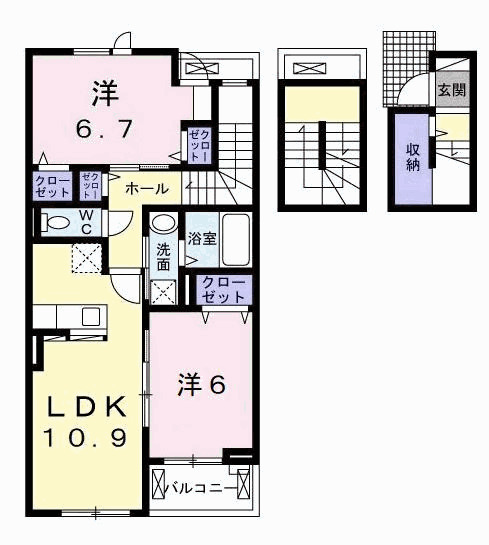 仮）六高台５丁目アパートⅠ・03020号室の間取り
