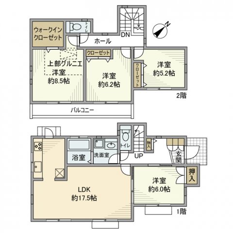 王禅寺西戸建の間取り