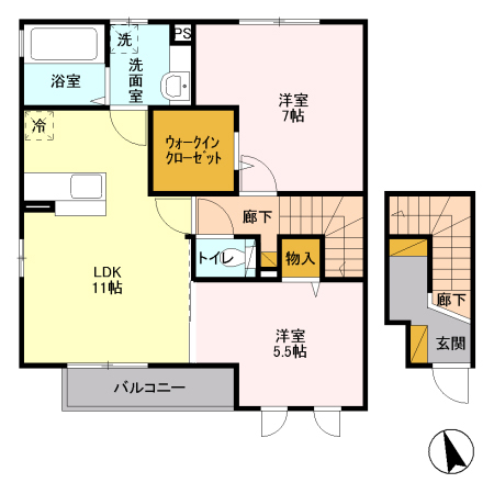 ラフィネ・ヴァン・ソレイユ Aの間取り