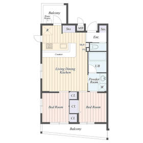 Ｂ　ＣＩＴＹ　ＡＲＴ　ＲＥＳＩＤＥＮＣＥ　ＫＩＴＡＺＡＷＡ・101号室の間取り