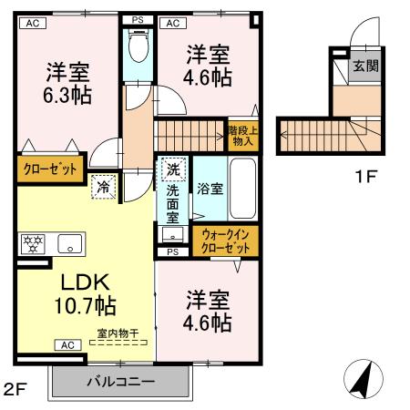 オーロ・グランデ・203号室の間取り