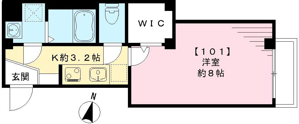 サンメゾンひかり・101号室の間取り