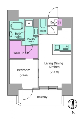 北品川の完工年月(2022年5月)築の賃貸マンションの間取り