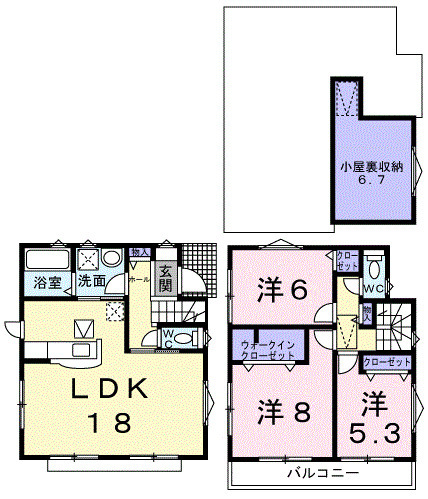 山代貸家A号棟の間取り