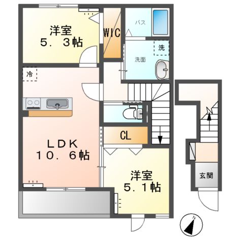 OLI OLI A(オリオリA)の間取り