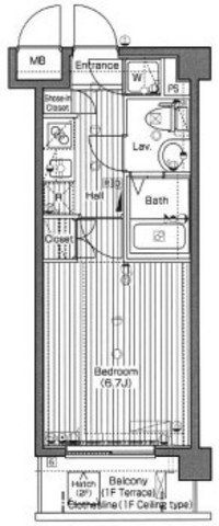 グランド・ガーラ南麻布・104号室の間取り